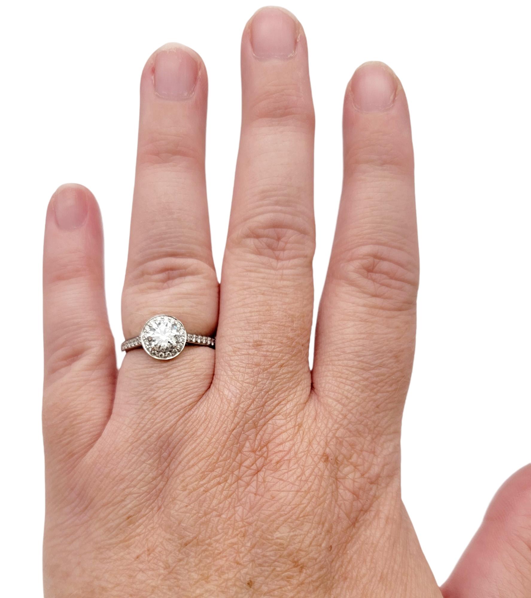 Tiffany & Co. Legacy Round Diamond Halo Diamond Engagement Ring .84 Carat Total 4