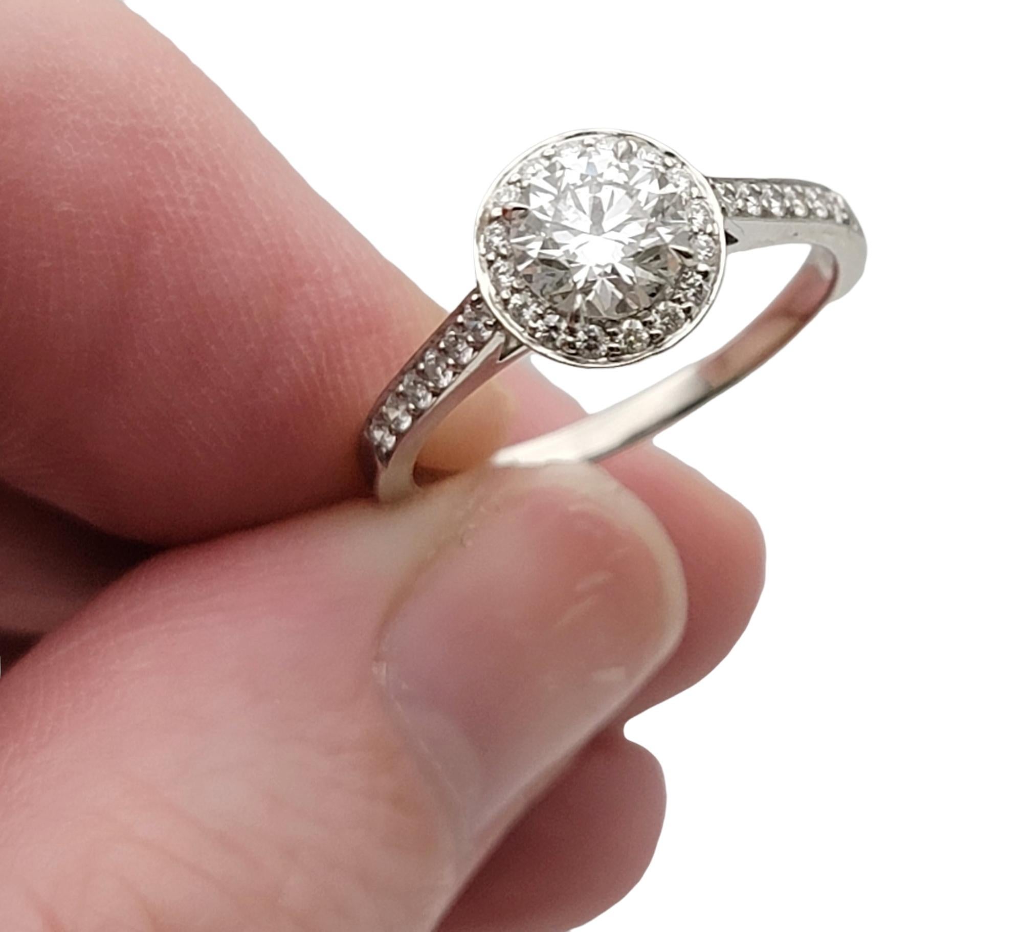 Tiffany & Co. Legacy Round Diamond Halo Diamond Engagement Ring .84 Carat Total  5