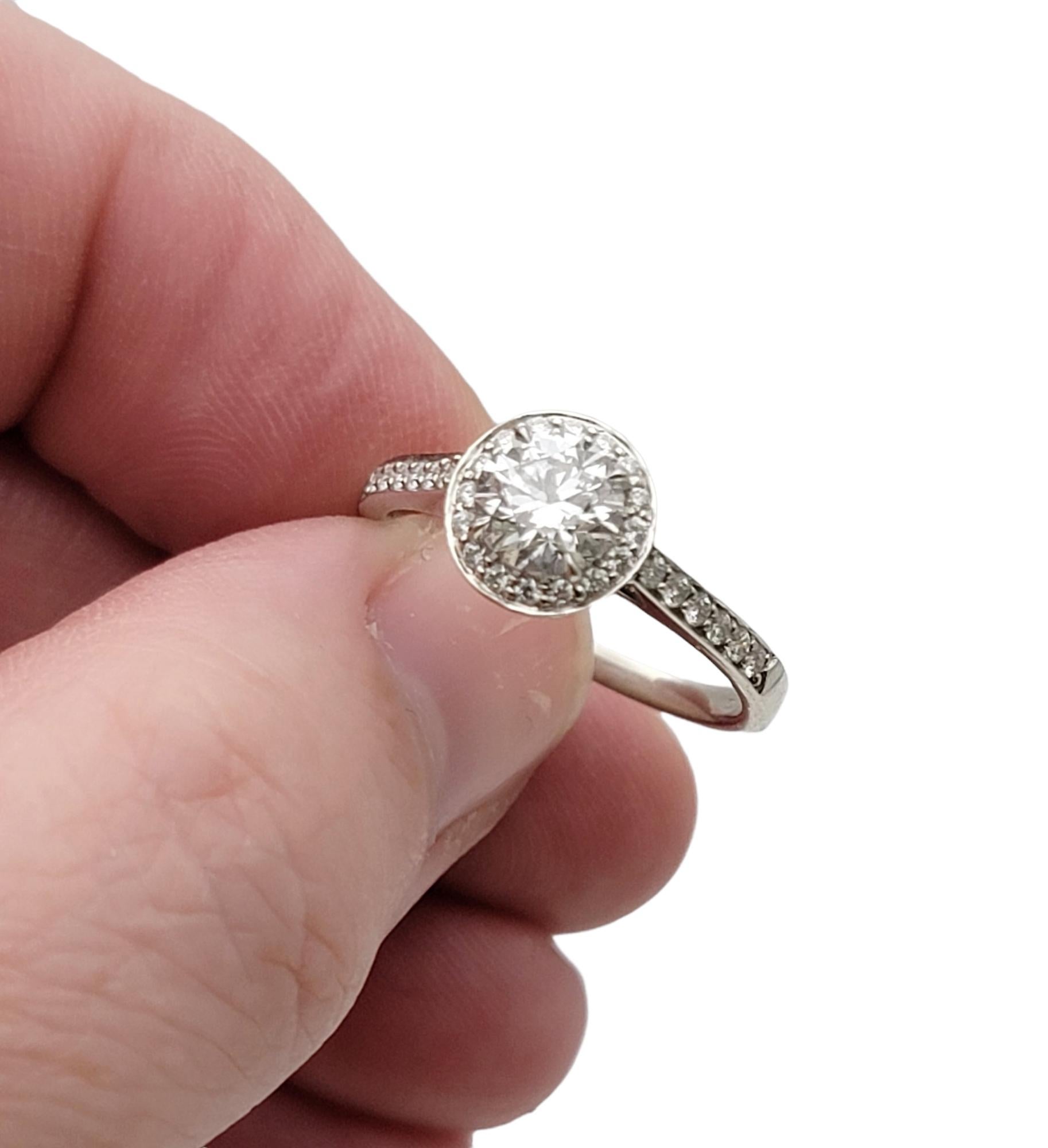 Tiffany & Co. Legacy Round Diamond Halo Diamond Engagement Ring .84 Carat Total  6