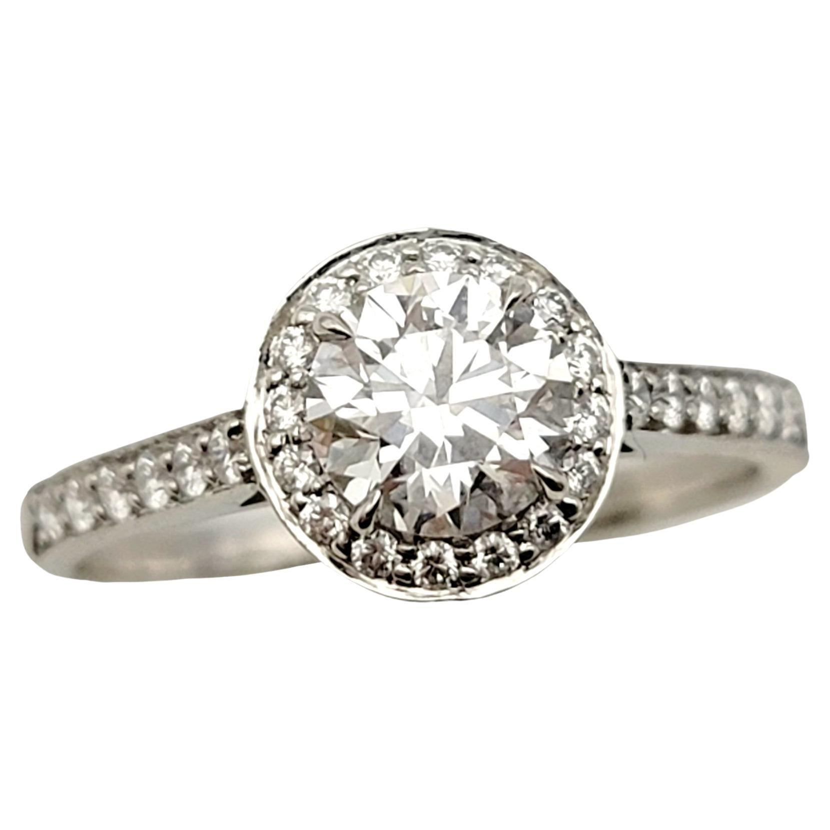 Tiffany & Co. Legacy Round Diamond Halo Diamond Engagement Ring .84 Carat Total 