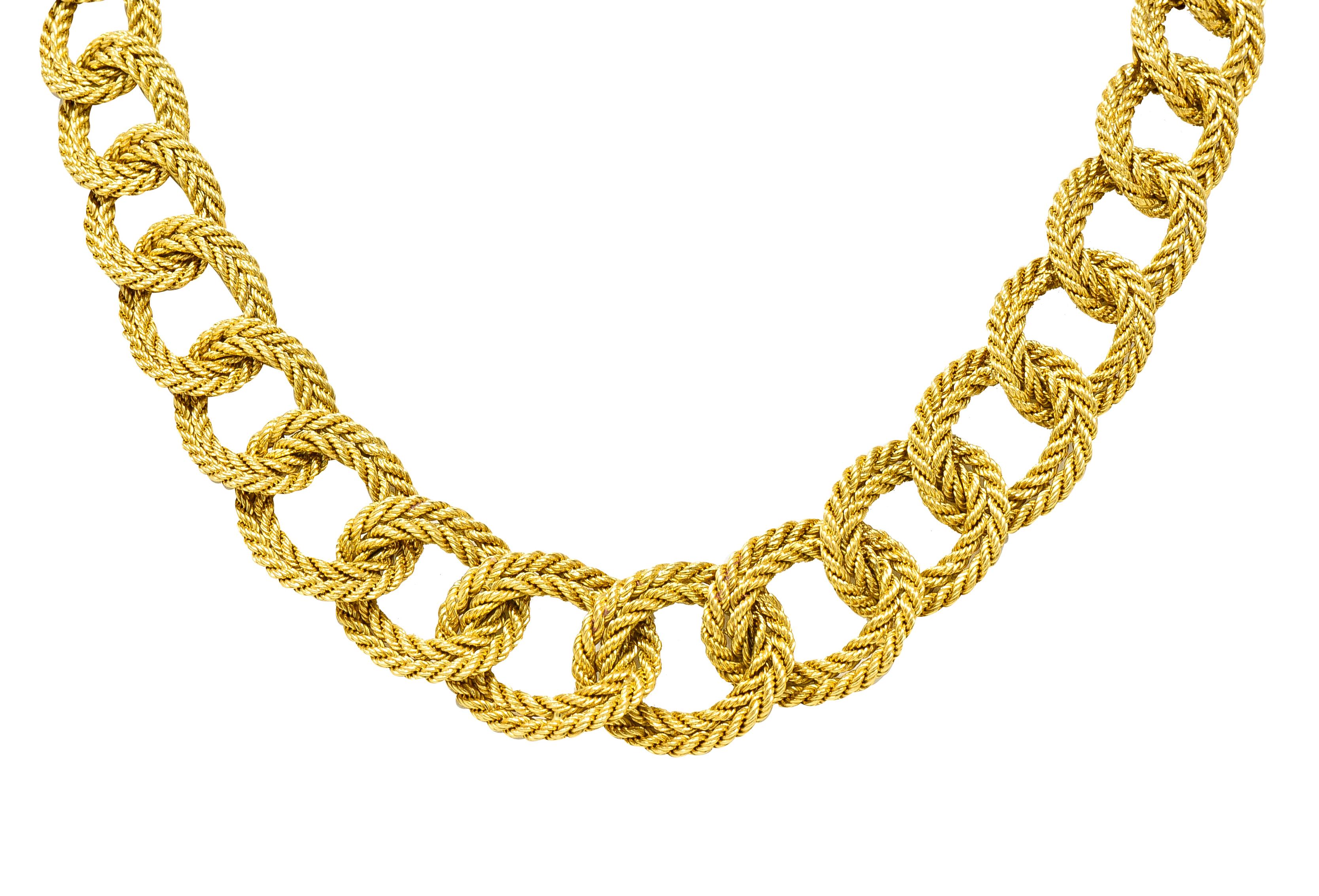 Tiffany & Co. L'enfant French 1960's 18 Karat Yellow Gold Rope Vintage Necklace 7