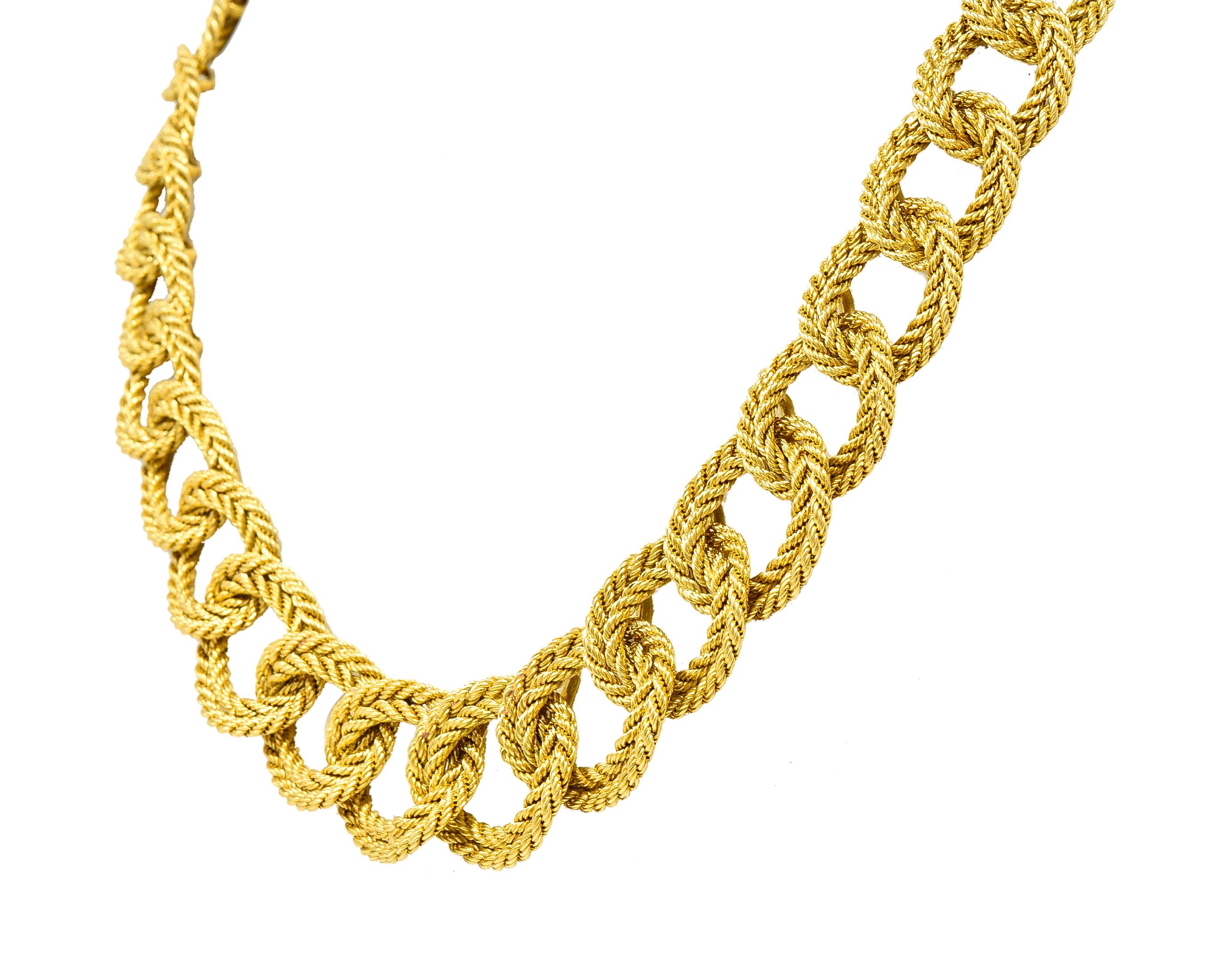 Women's or Men's Tiffany & Co. L'enfant French 1960's 18 Karat Yellow Gold Rope Vintage Necklace