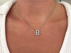 Tiffany & Co Letter B Diamond Necklace in Platinum