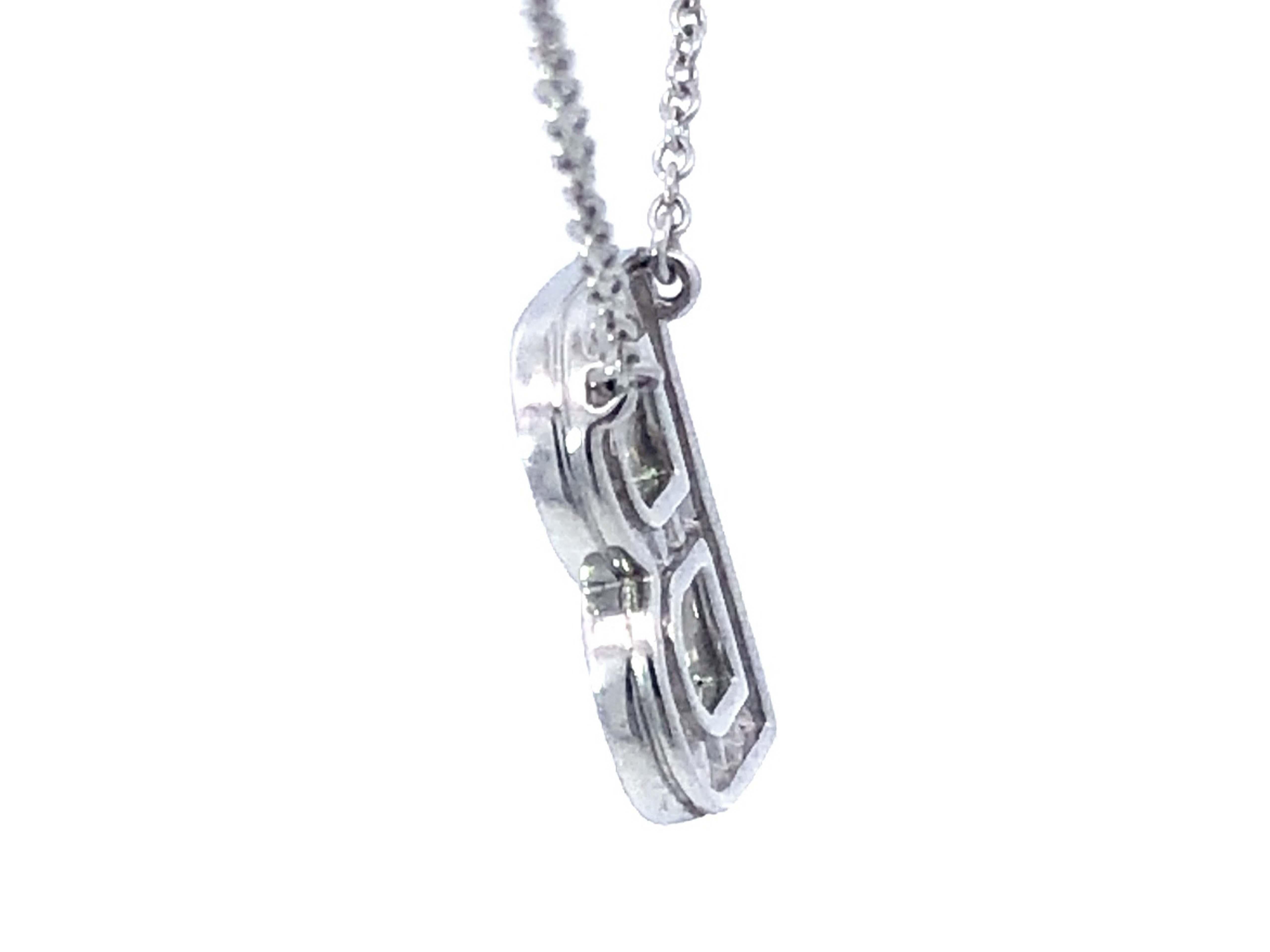 Tiffany & Co Letter B Diamond Necklace in Platinum In Excellent Condition In Honolulu, HI
