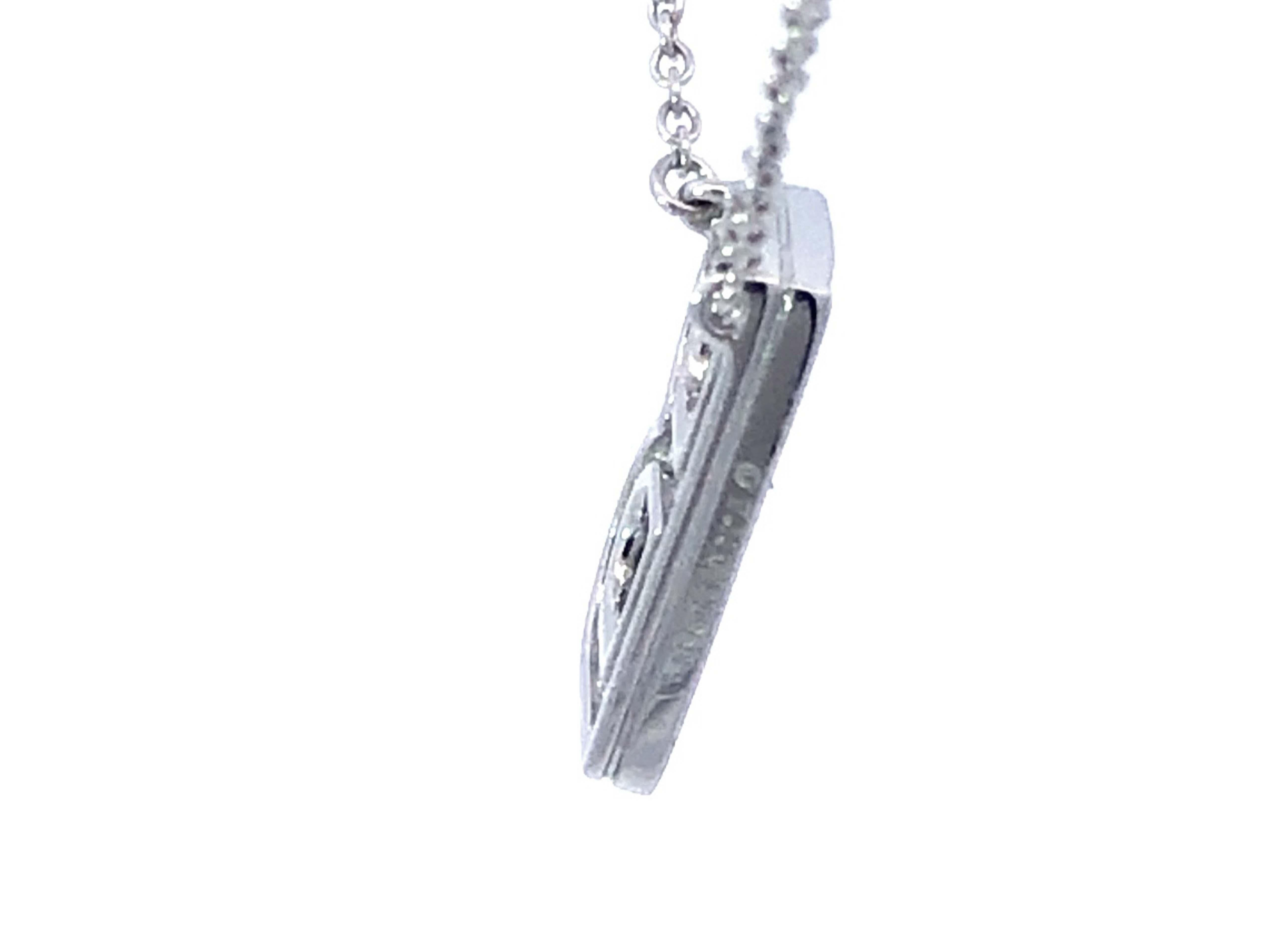 Women's or Men's Tiffany & Co Letter B Diamond Necklace in Platinum