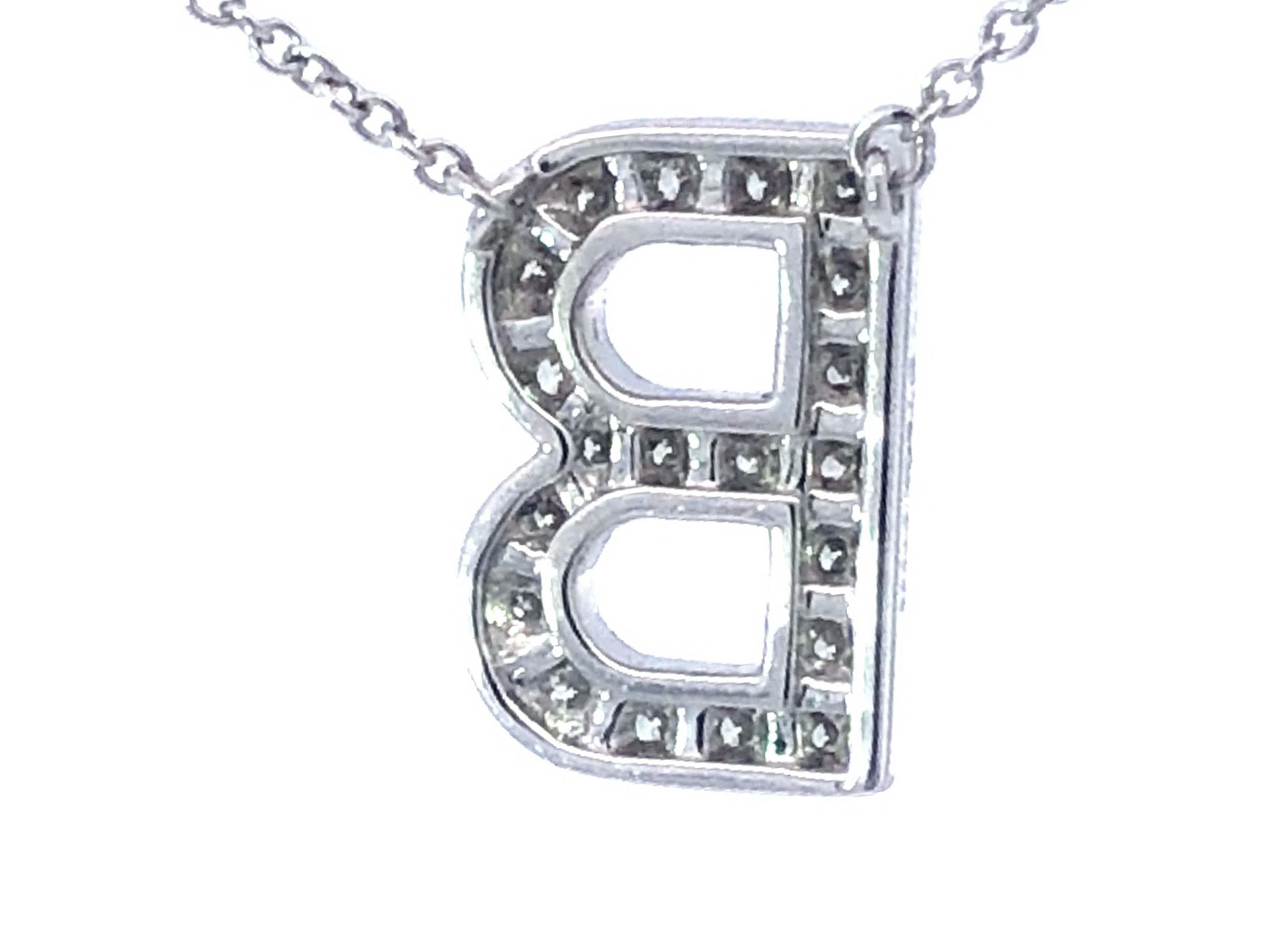 Tiffany & Co Letter B Diamond Necklace in Platinum 1
