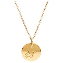 Tiffany & Co. Letter S Round 18k Yellow Gold Necklace
