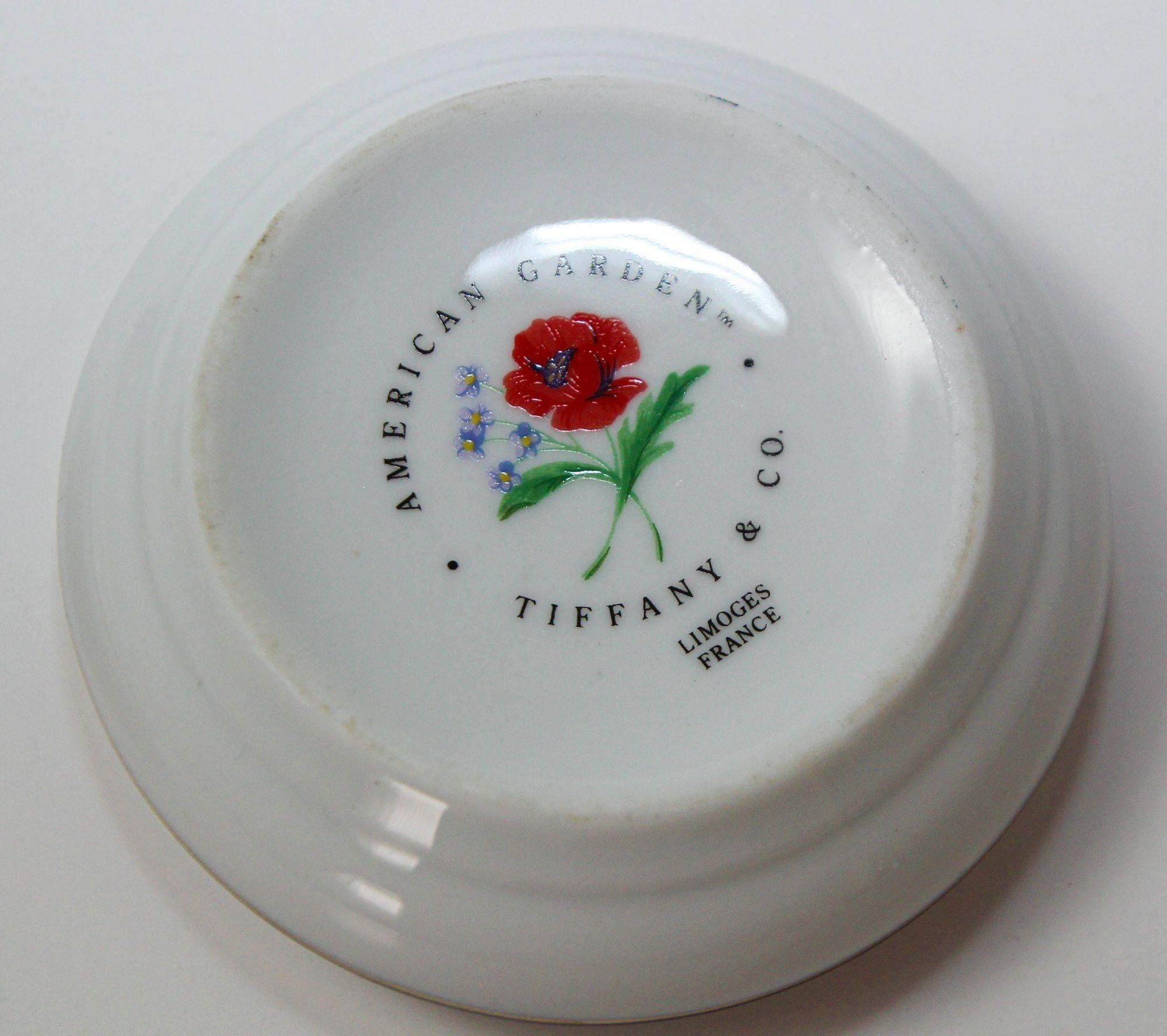 French Tiffany & Co. Limoges France American Garden Round Porcelain Collectible Box For Sale