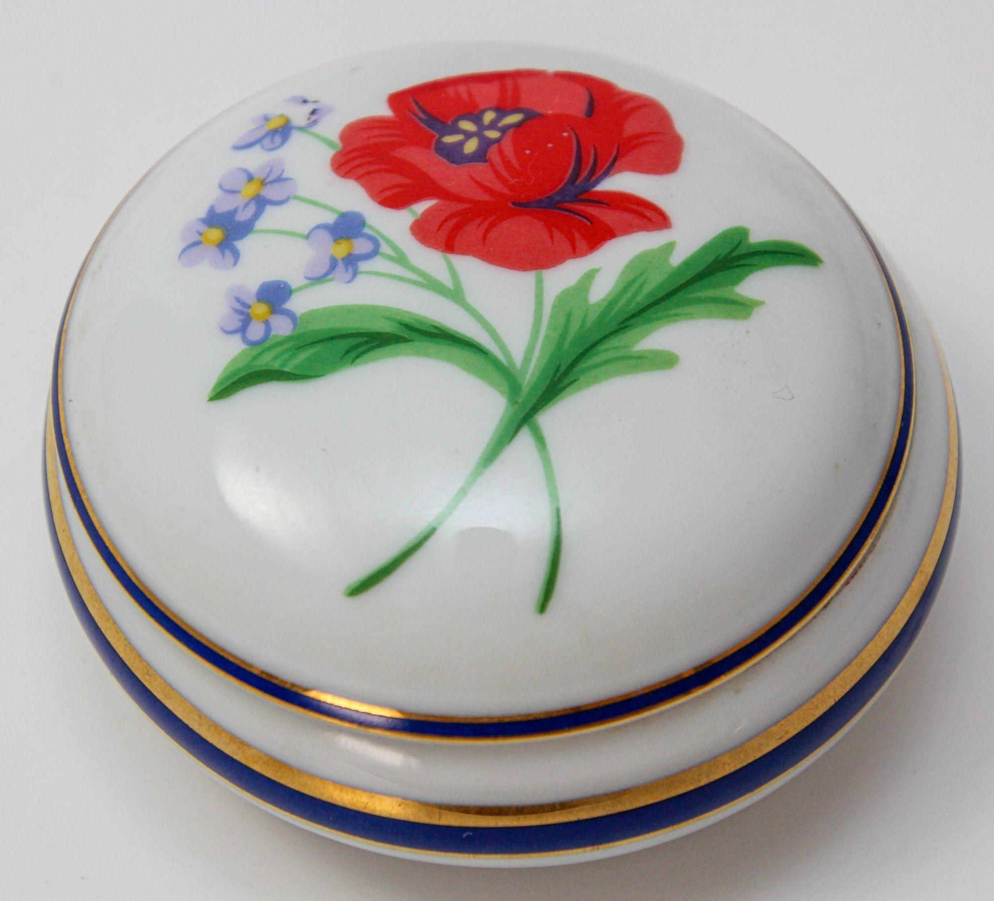 Tiffany & Co. Limoges France American Garden Round Porcelain Collectible Box 1