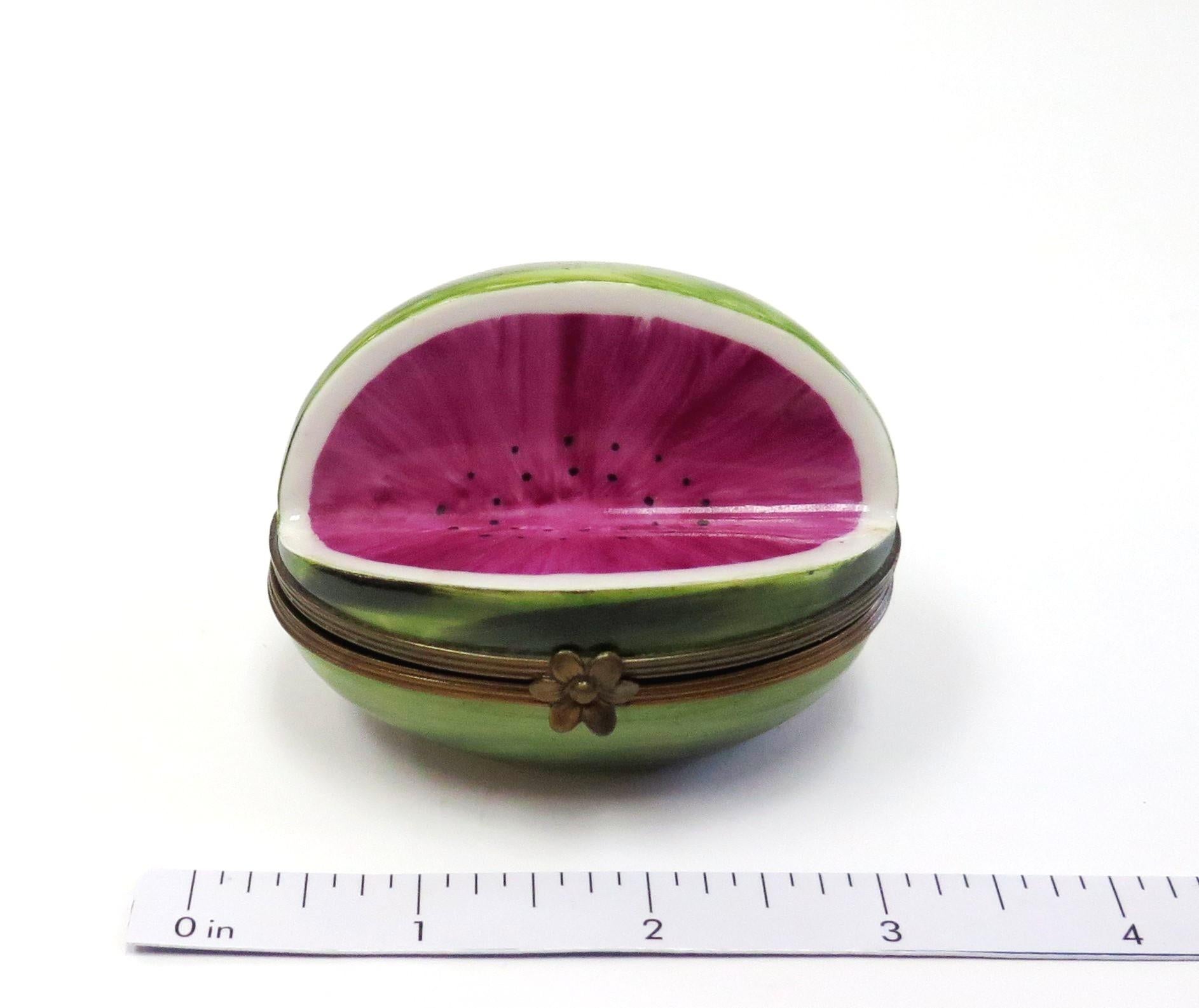 Women's or Men's Tiffany & Co. Limoges France Box Hand-Painted Cut Watermelon Shape Trinket Box