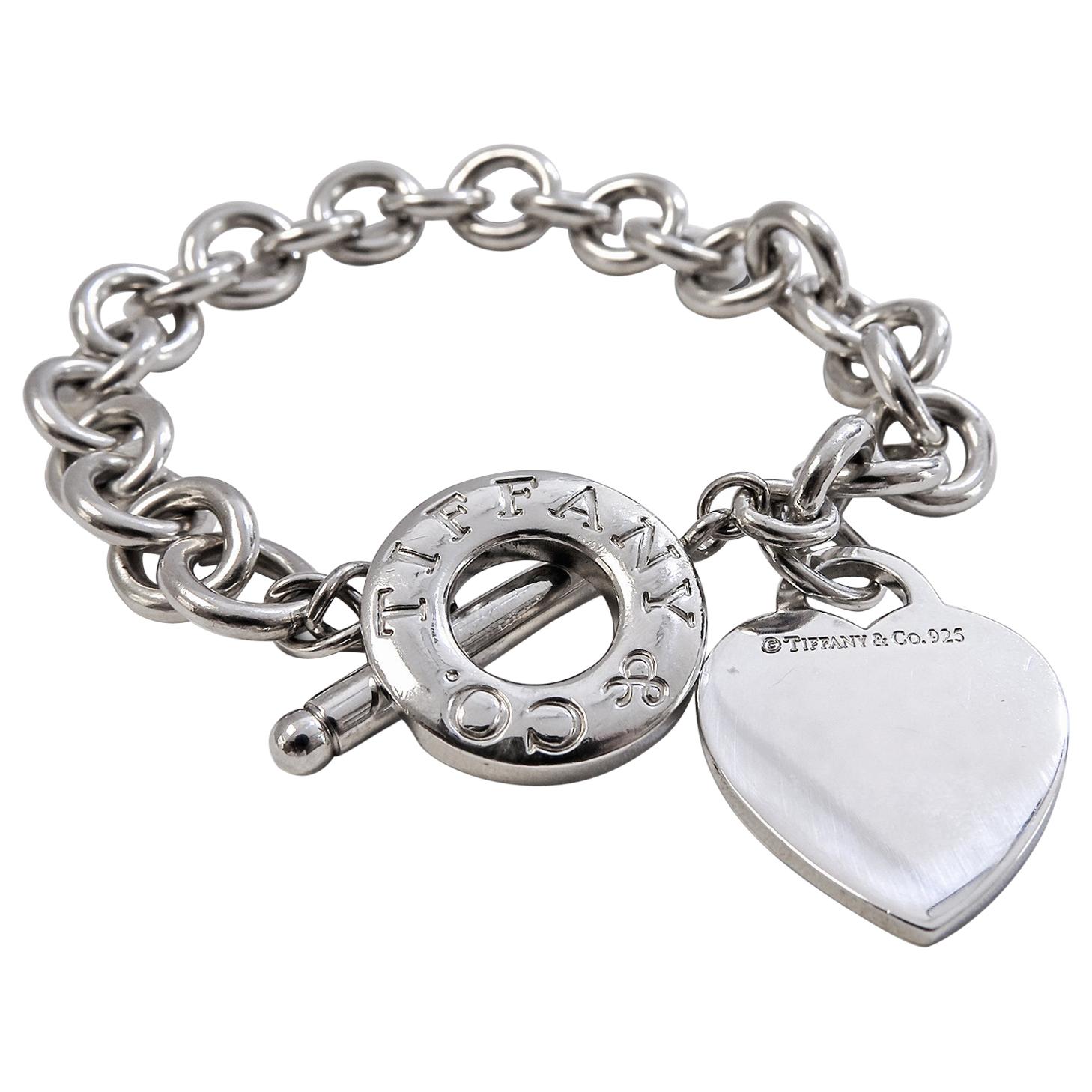 Tiffany & Co. Link Heart Tag Bracelet St. Silver For Sale