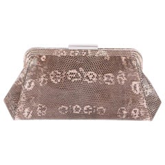 Tiffany & Co Lizard Exotic Silver Evening Small Pochette Clutch Bag in Box