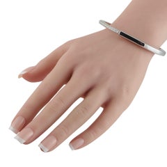 Tiffany & Co. Lock 18K White Gold 1.20ct Diamond Bangle Bracelet TI03-060326