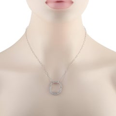 Tiffany & Co. Collana con ciondolo Lock in oro bianco 18 carati e diamante grande