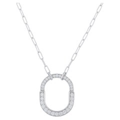 Tiffany & Co. Collana con ciondolo Lock in oro bianco 18 carati e diamante grande
