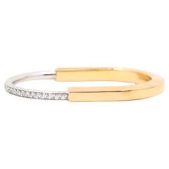 Tiffany & Co. Bracciale con diamanti in oro bianco e giallo 18 carati Lock