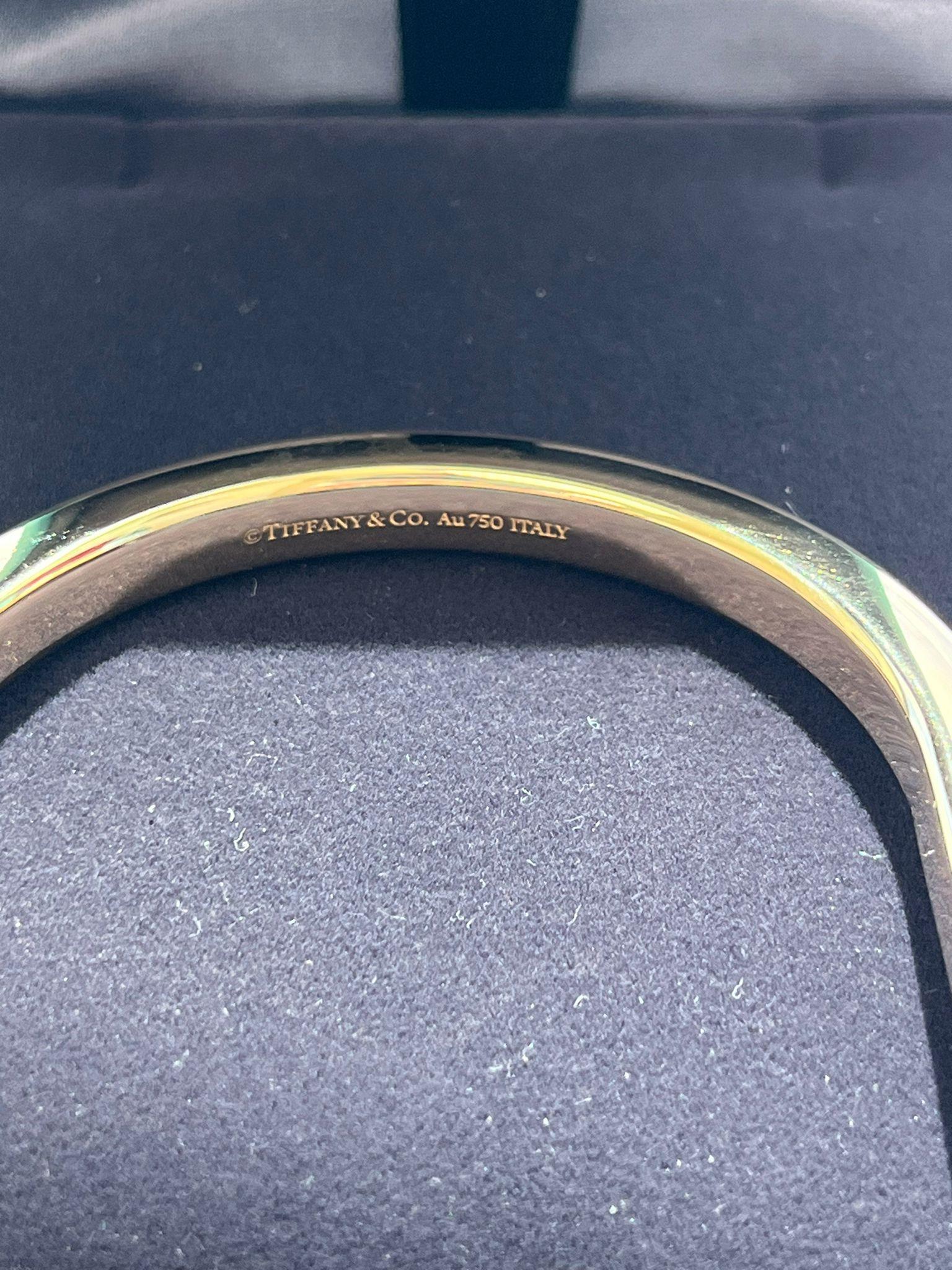 Tiffany & Co Lock Bangle 18k Yellow Gold Medium Size Bracelet 5