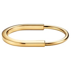 Tiffany & Co Lock Bangle 18k Yellow Gold Medium Size Bracelet