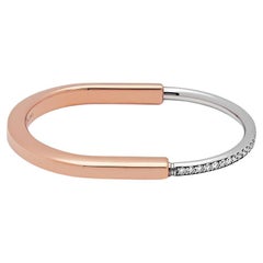 Tiffany & Co. Bracelet Lock en or rose et blanc avec demi-pavé de diamants 7015833