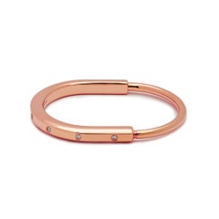 Tiffany & Co. Lock Bangle in Rose Gold with Diamond Accents 70185296