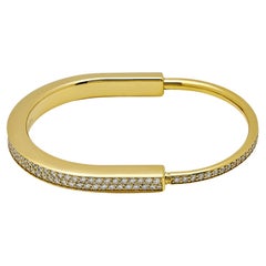 Tiffany & Co. Lock Bangle in Yellow Gold with Full Pavé Diamonds 70158264