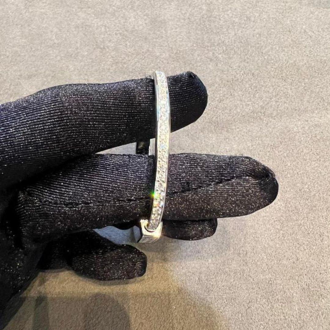 Tiffany and Co. Lock Bangle White Gold Full Pave Diamonds For Sale at