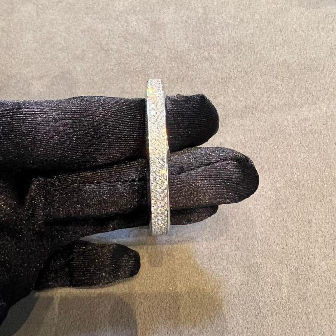 Tiffany and Co. Lock Bangle White Gold Full Pave Diamonds For Sale at