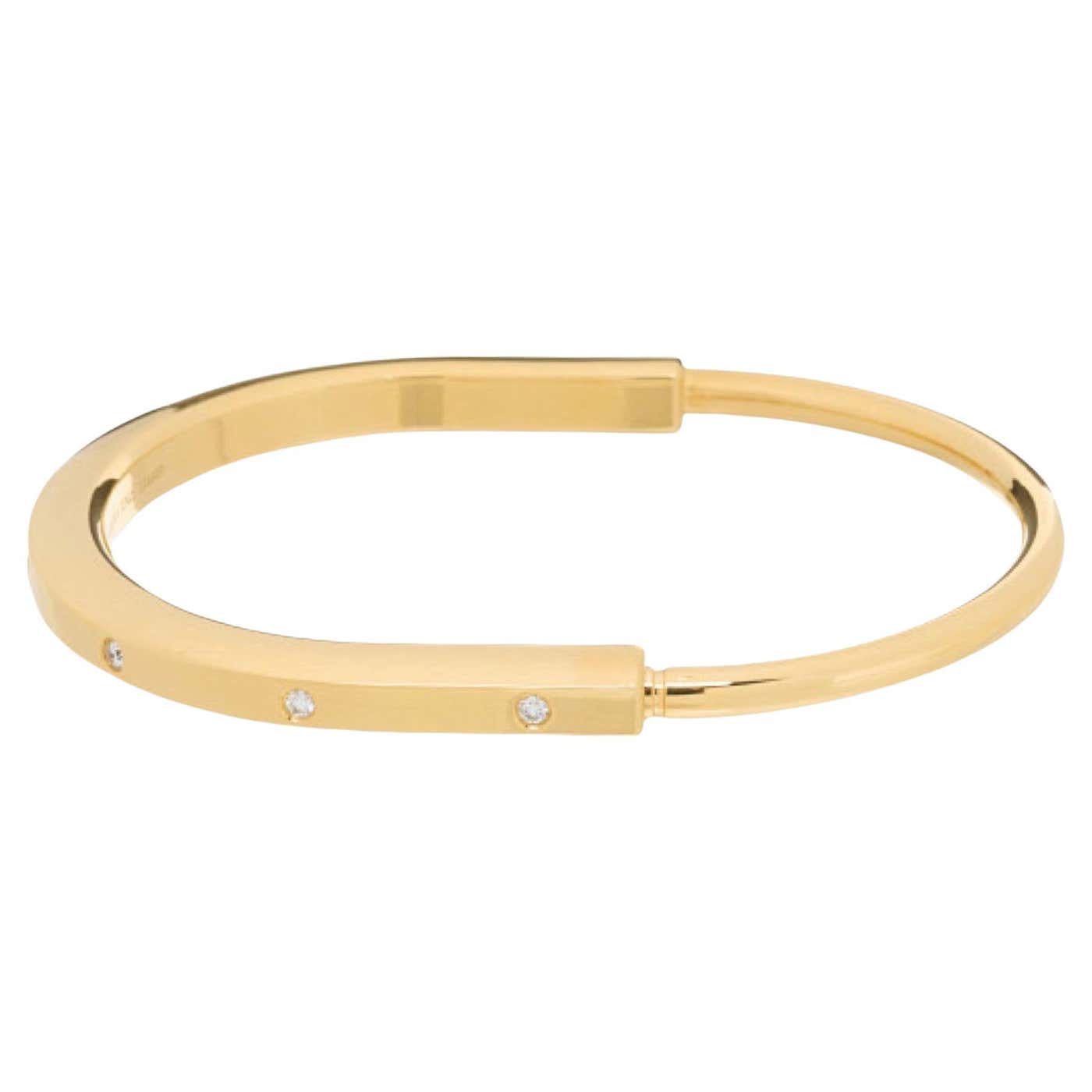 Lock Bangle Tiffany Co Lock Bracelet With Diamonds 18k yellow gold at 1stDibs ...