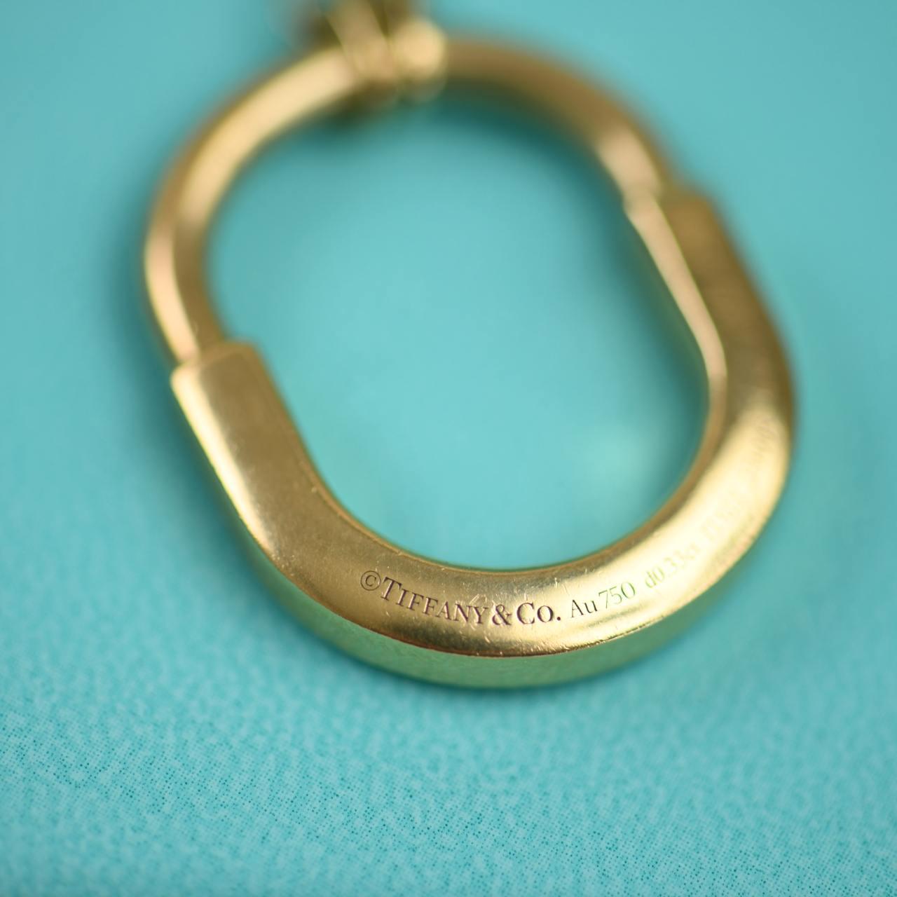 Tiffany & Co. Lock Diamond Pendant 18K Yellow Gold Medium Model Necklace For Sale 2