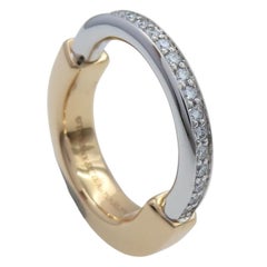 Tiffany & Co. Anello con diamante Lock in oro bianco e oro giallo 18 carati, misura 8