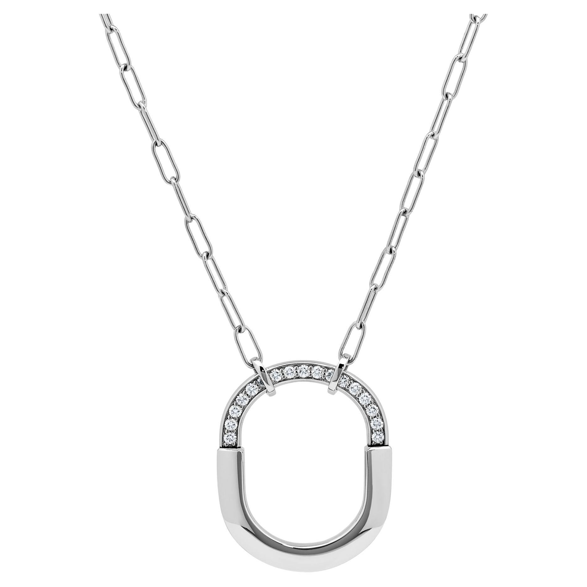 Tiffany & Co. Lock Necklace in White Gold with Diamonds For Sale