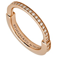  Tiffany & Co. Bague Lock en or rose avec diamants pavés 72791584