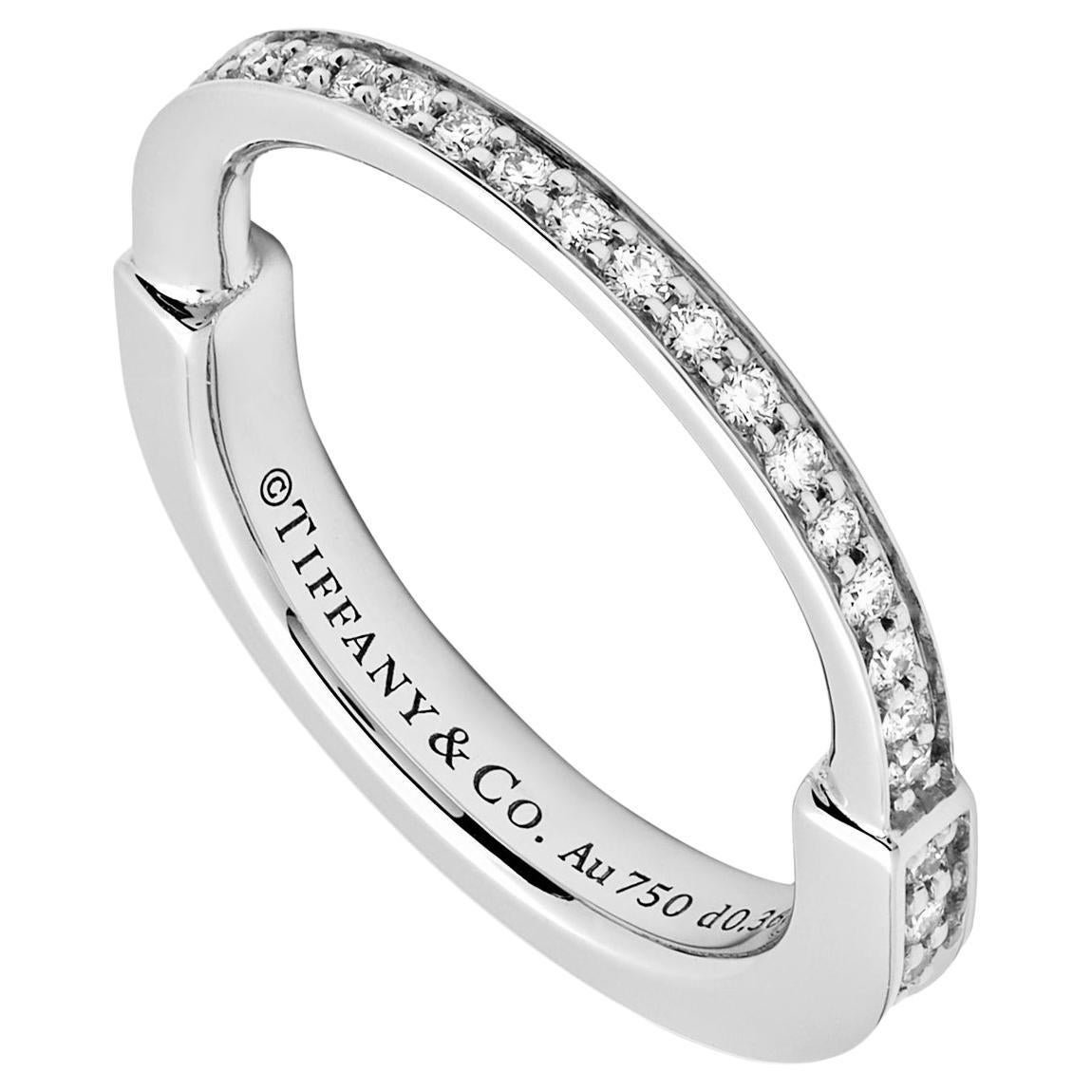 Tiffany & Co. Lock Ring in White Gold with Pavé Diamonds 72792092 For Sale