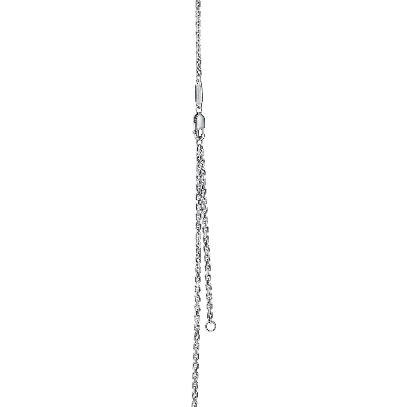 Moderniste Petit pendentif Tiffany & Co en or blanc 18 carats avec diamants ronds brillants en vente