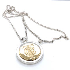 Tiffany & Co. Logo 18k Yellow Gold and Silver Pendant and Necklace
