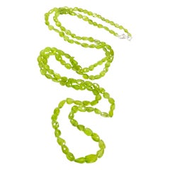 Tiffany & Co. Long Faceted Peridot Beads Necklace