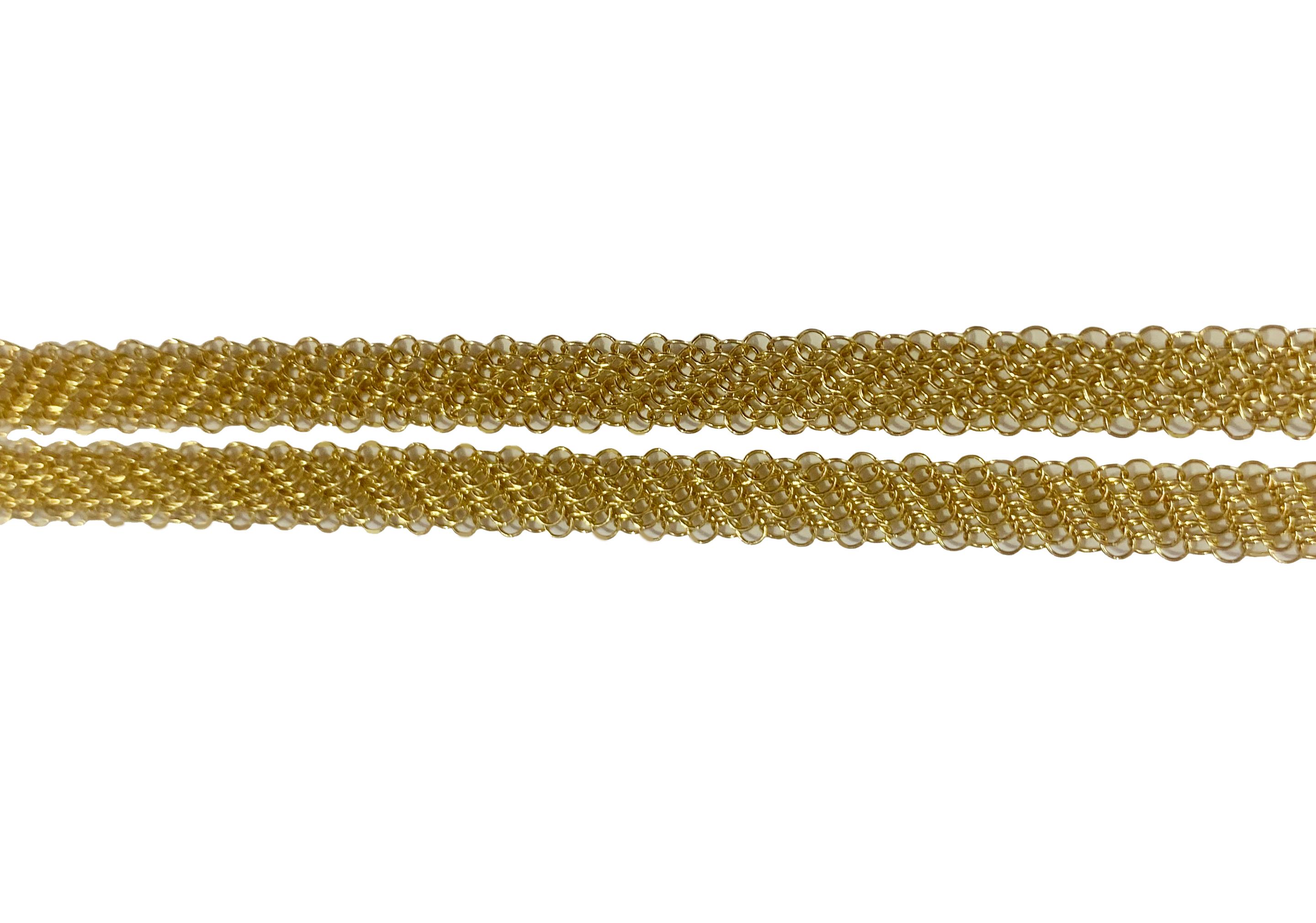 Tiffany & Co. Long Mesh Yellow Gold Necklace In Excellent Condition In New York, NY