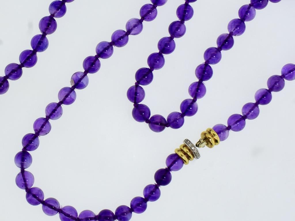 Tiffany & Co. Long Strand of Fine Amethyst Necklace. In Excellent Condition In Aspen, CO