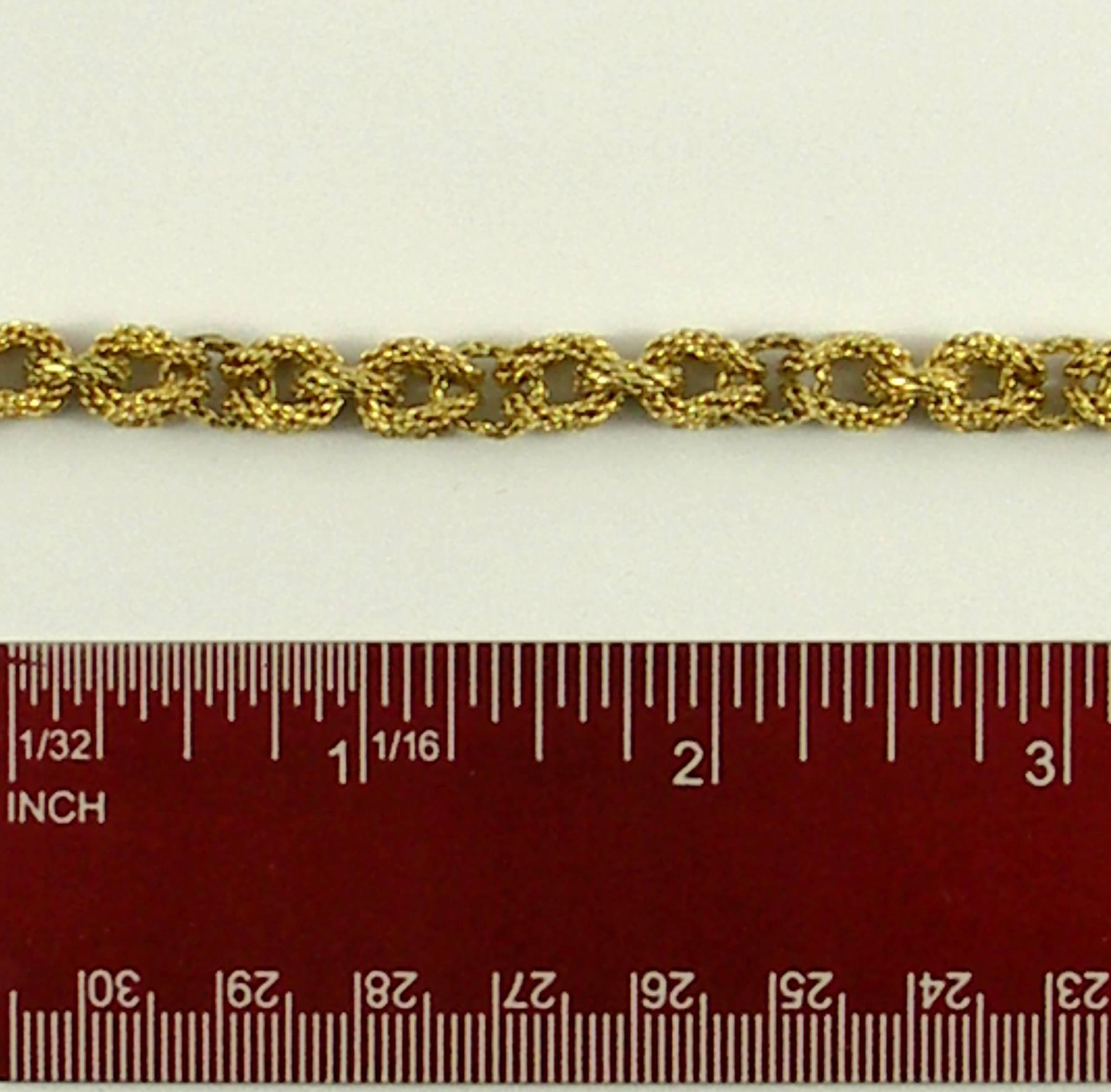 Tiffany & Co. Long Textured Gold Link Necklace 2