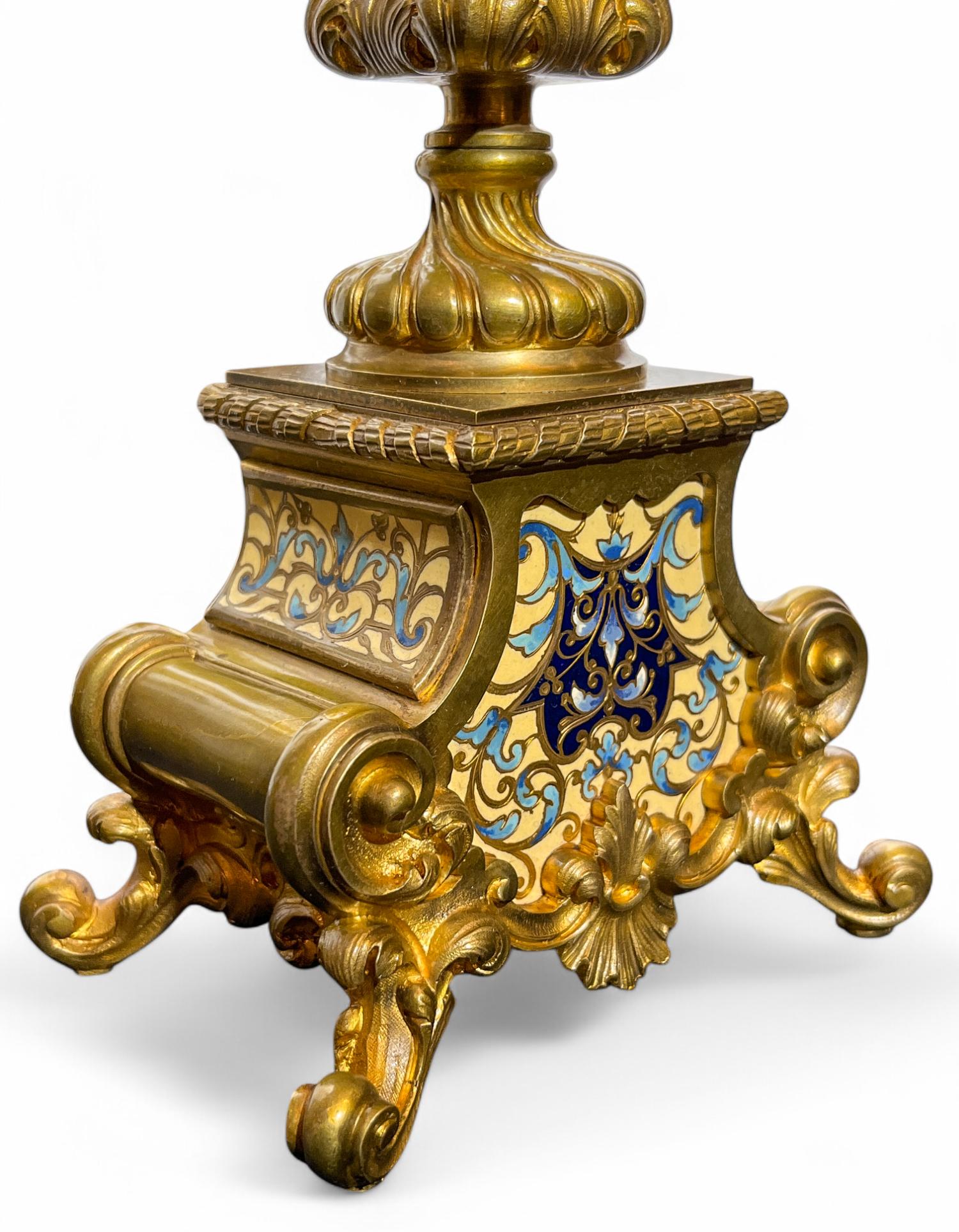 Tiffany & Co. Louis XV-style Champleve Clock  Set en venta 4