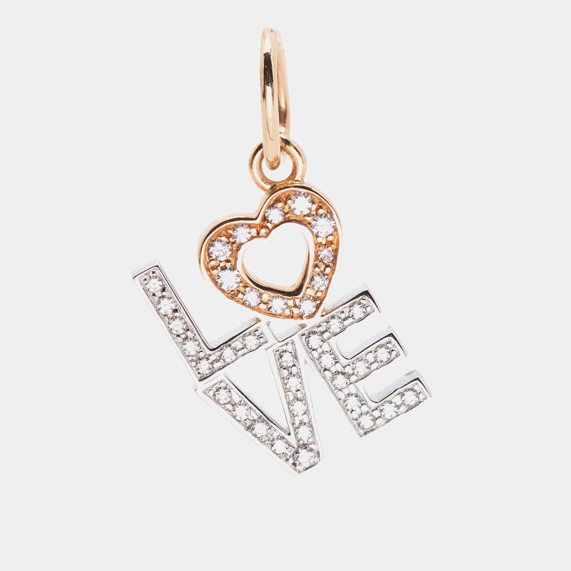 Uncut Tiffany & Co. Love Diamonds 18k Two Tone Gold Pendant