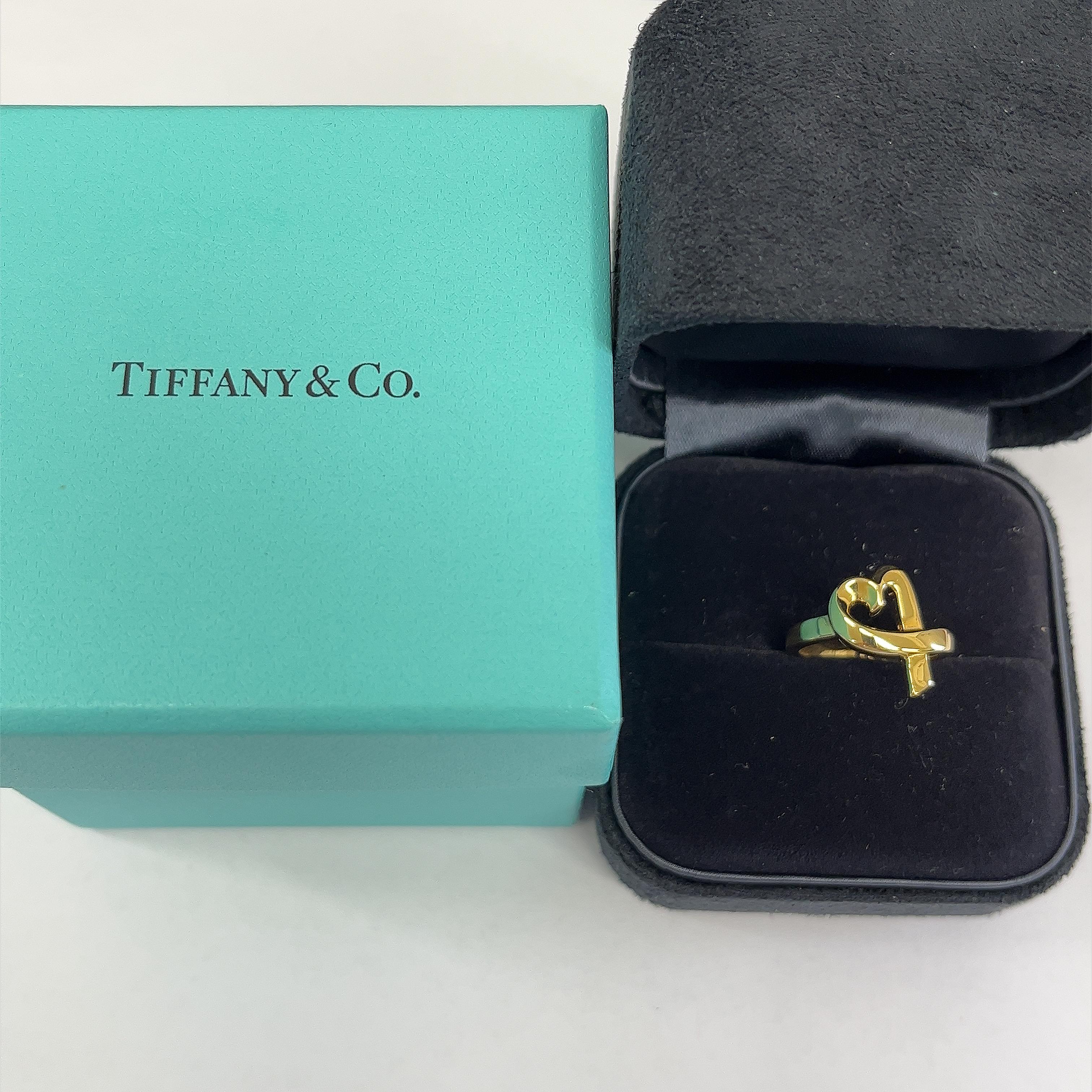 Tiffany & Co Love Heart Ring Paloma Picasso in 18ct Yellow Gold, With Original B For Sale 4