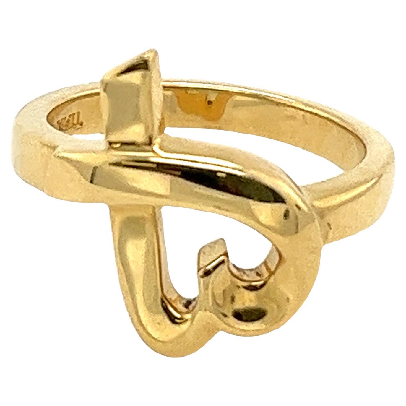 Tiffany & Co Love Heart Ring Paloma Picasso in 18ct Yellow Gold, With Original B For Sale
