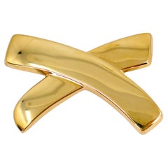 Tiffany & Co Love Kiss by Paloma Picasso 18K Gold Large X Brooch