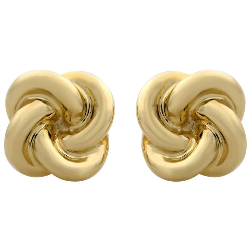 Tiffany Gold Knot Earrings - 2 For Sale on 1stDibs