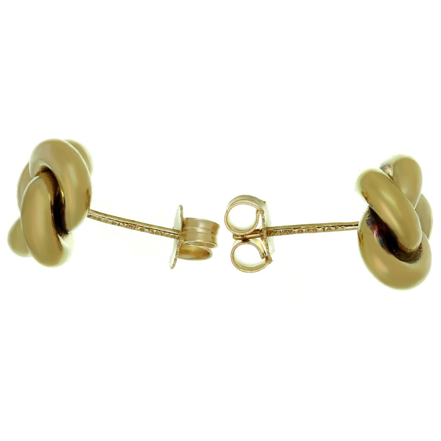Tiffany & Co. Love Knot Yellow Gold Earrings In Excellent Condition In New York, NY