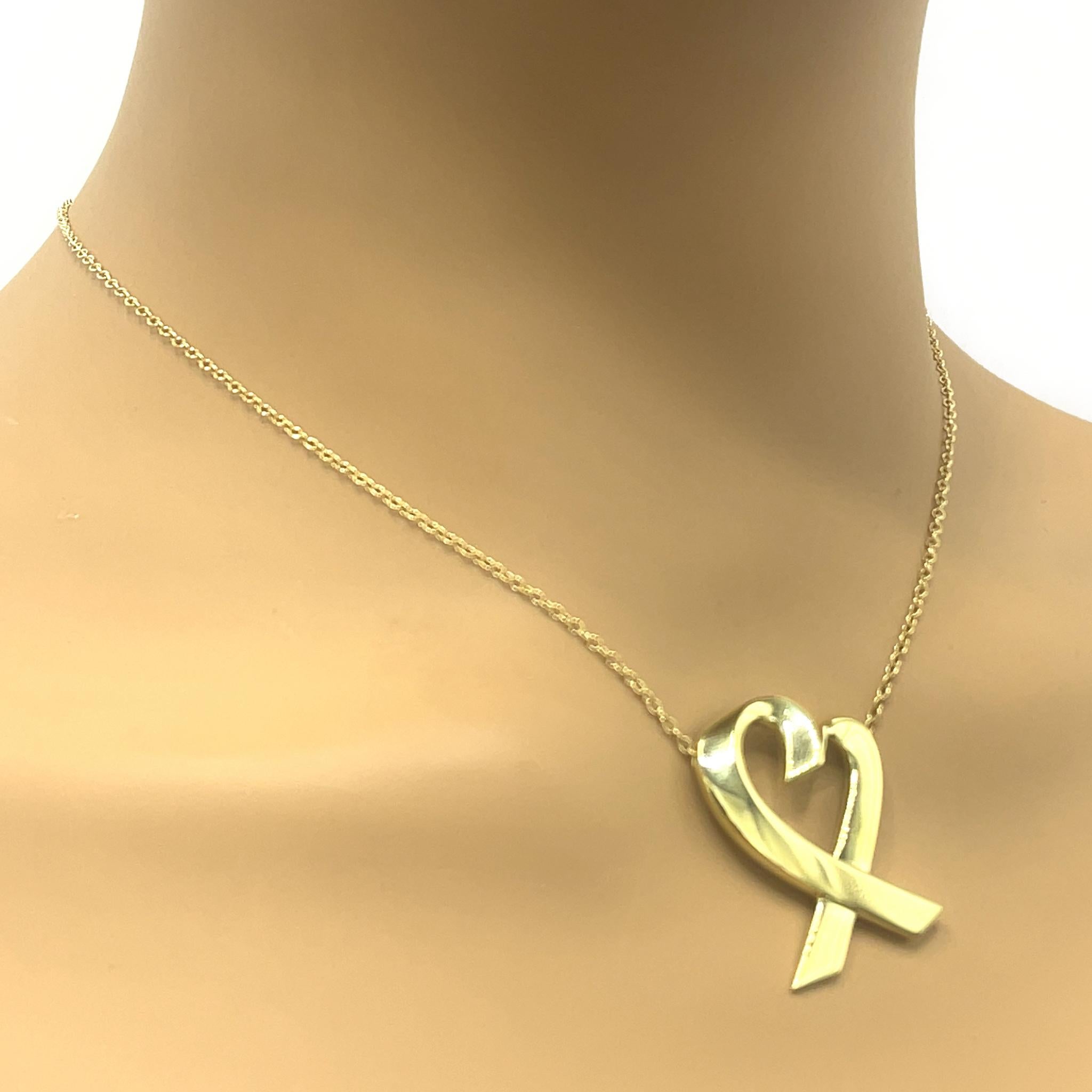 Tiffany & Co. Loving Heart Paloma Picasso Pendant Necklace In Good Condition For Sale In New York, NY