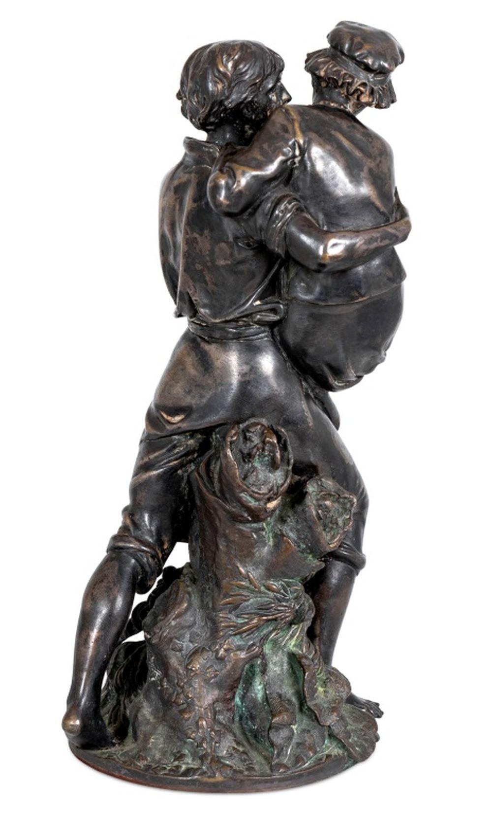 Art Nouveau Tiffany & Co. Luca Madrassi Coppia Giovane Bronzo in vendita