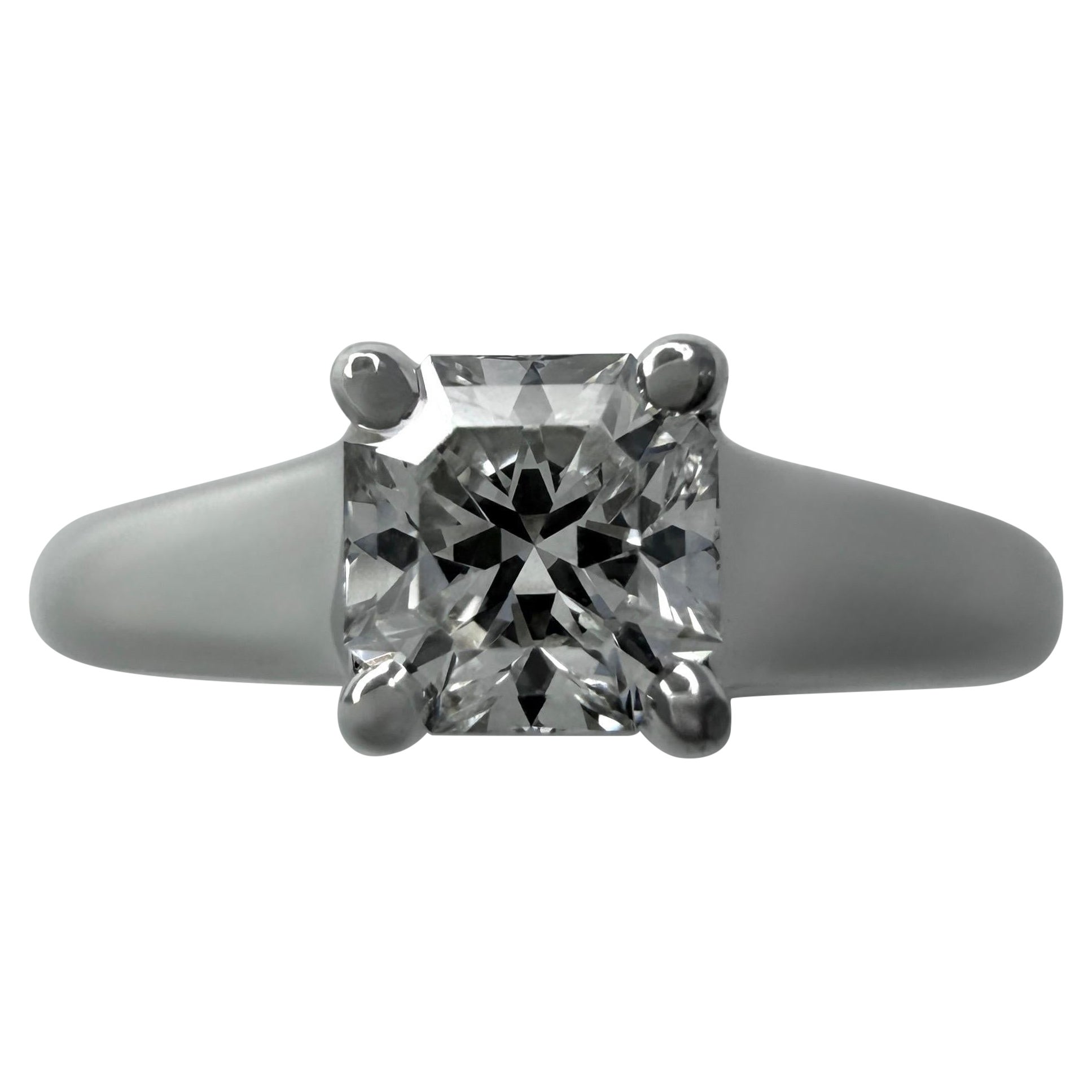 Tiffany & Co. Lucida 0.38ct Square Cut Diamond VVS F Platinum Solitaire Ring
