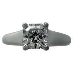 Tiffany & Co. Lucida 0.38ct Square Cut Diamond VVS F Platinum Solitaire Ring